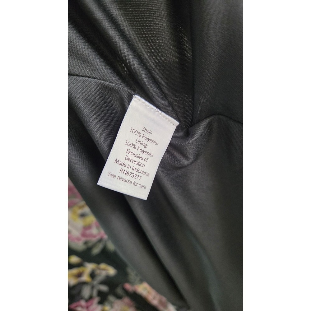 LC Lauren Conrad Floral Wrap Maxi Dress Green Pink Long Sleeve Smocked M - Picture 6 of 6